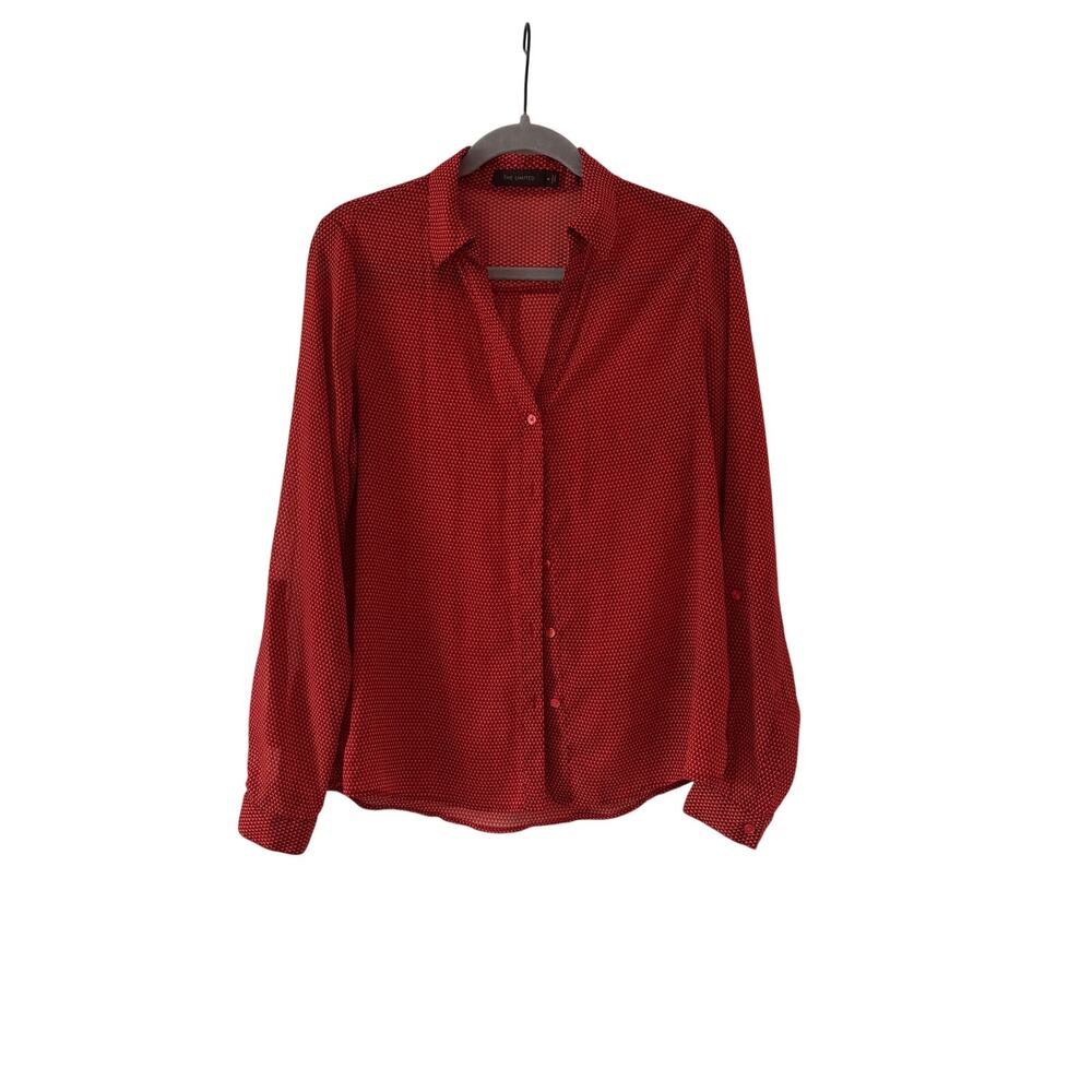 The Limited Red Button Down Shirt Medium - Picture 2 of 9